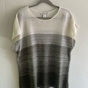 Christopher & Banks Black and White Knit Top
